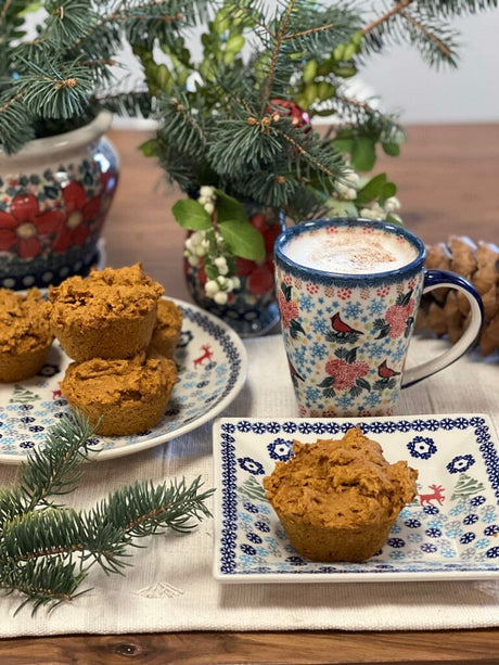 Mug, Tapered Mug, 20 oz in "Poinsettias" by Galia | GK06-AS5