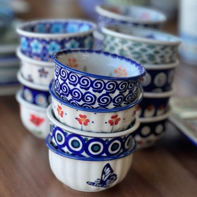 Bowl, Round, 3.5" in "Blue Polish Garden" by Manufaktura | M081S-JZ46