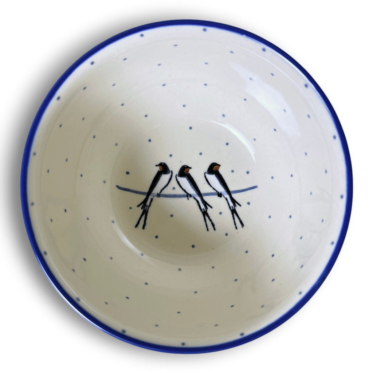 Bowl, Round, Deep, 5.5" in "Birds on a Wire" by Ceramika Artystyczna | A986-U4831