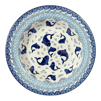 A picture of a Polish Pottery C.A. Soup Plate (Koi Pond) | A014-2372X as shown at PolishPotteryOutlet.com/products/9-25-soup-pasta-plate-koi-pond-a014-2372x