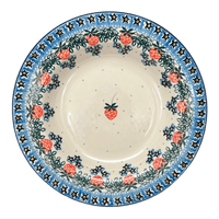 A picture of a Polish Pottery C.A. Soup Plate (Strawberry Patch) | A014-721X as shown at PolishPotteryOutlet.com/products/9-25-soup-pasta-plate-strawberry-patch-a014-721x