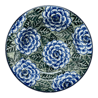 A picture of a Polish Pottery CA.\ Soup Plate (Blue Dahlia) | A014-U1473 as shown at PolishPotteryOutlet.com/products/9-25-soup-pasta-plate-blue-dahlia-a014-u1473