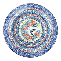 A picture of a Polish Pottery C.A. Soup Plate (Hummingbird Bouquet) | A014-U3357 as shown at PolishPotteryOutlet.com/products/9-25-soup-pasta-plate-hummingbird-bouquet-a014-u3357