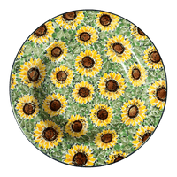 A picture of a Polish Pottery C.A. Soup Plate (Sunflower Fields) | A014-U4737 as shown at PolishPotteryOutlet.com/products/9-25-soup-pasta-plate-sunflower-fields-a014-u4737