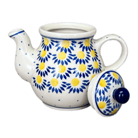 A picture of a Polish Pottery C.A. 10 oz. Individual Teapot (Sunny Circle) | A020-0215 as shown at PolishPotteryOutlet.com/products/10-oz-individual-teapot-sunny-circle-a020-0215
