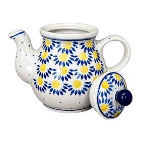 Polish Pottery CA 10 oz. Individual Teapot (Sunny Circle) | A020-0215 Additional Image at PolishPotteryOutlet.com