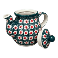 A picture of a Polish Pottery C.A. 10 oz. Individual Teapot (Riot Daffodils) | A020-1174Q as shown at PolishPotteryOutlet.com/products/c-a-10-oz-individual-teapot-riot-daffodils-a020-1174q