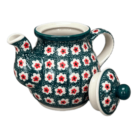 Polish Pottery CA 10 oz. Individual Teapot (Riot Daffodils) | A020-1174Q Additional Image at PolishPotteryOutlet.com