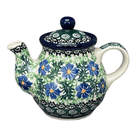 A picture of a Polish Pottery CA 10 oz. Individual Teapot (Clematis ) | A020-1538X as shown at PolishPotteryOutlet.com/products/10-oz-individual-teapot-clematis-a020-1538x
