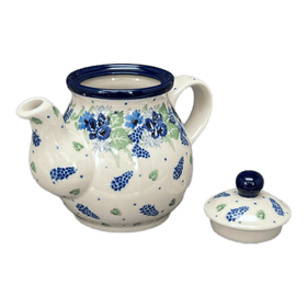 Polish Pottery CA 10 oz. Individual Teapot (Hyacinth in the Wind) | A020-2037X Additional Image at PolishPotteryOutlet.com