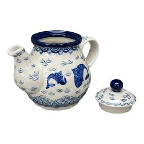 Polish Pottery CA 10 oz. Individual Teapot (Koi Pond) | A020-2372X Additional Image at PolishPotteryOutlet.com