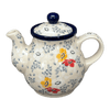 Polish Pottery CA 10 oz. Individual Teapot (Soft Bouquet) | A020-2378X at PolishPotteryOutlet.com
