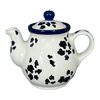 Polish Pottery C.A. 10 oz. Individual Teapot (Cowabunga - Blue Rim) | A020-2417X at PolishPotteryOutlet.com