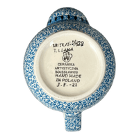 A picture of a Polish Pottery C.A. 10 oz. Individual Teapot (Aztec Blues) | A020-U4428 as shown at PolishPotteryOutlet.com/products/10-oz-individual-teapot-aztec-blues-a020-u4428
