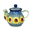 Polish Pottery C.A. 10 oz. Individual Teapot (Sunflowers) | A020-U4739 at PolishPotteryOutlet.com