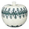 Polish Pottery CA Large Apple Baker (Green Lace) | A034-1149Q at PolishPotteryOutlet.com