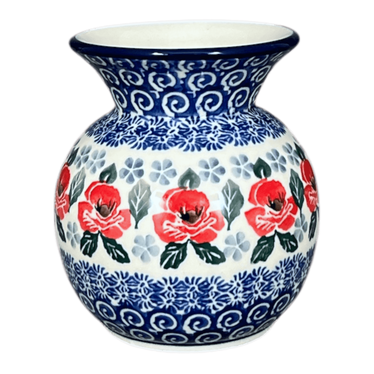 Vase, Round, 4" in "Rosie's Garden" by Ceramika Artystyczna | A048-1490X