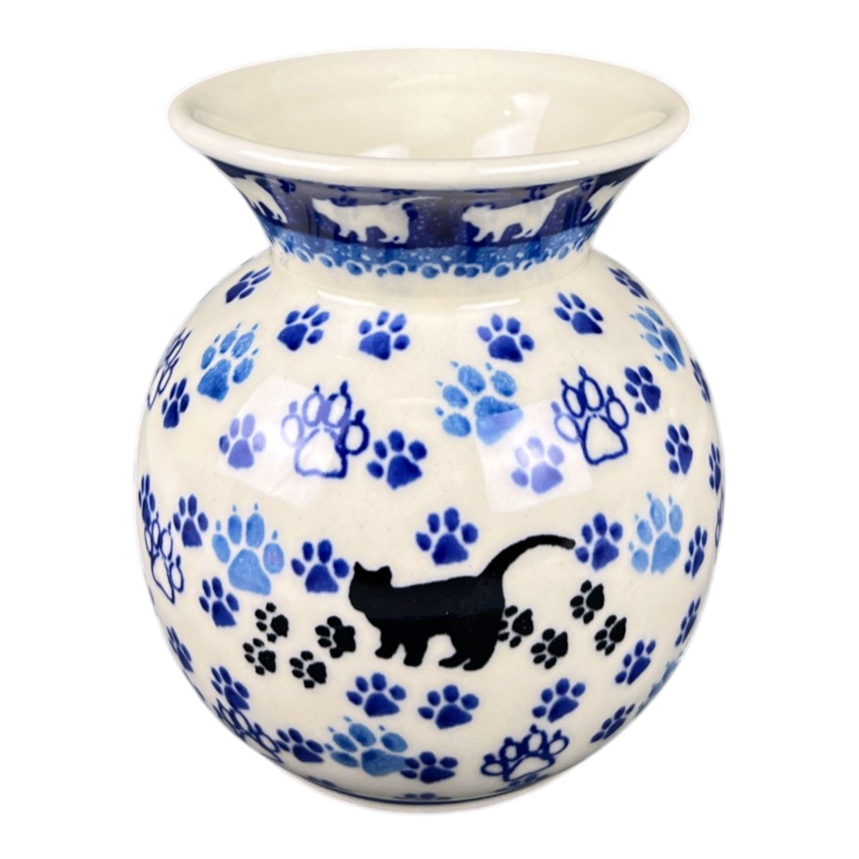 Vase, Round, 4" in "Cat Tracks" by Ceramika Artystyczna | A048-1771