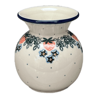 A picture of a Polish Pottery CA 4" Tall Vase (Strawberry Patch) | A048-721X as shown at PolishPotteryOutlet.com/products/4-tall-vase-strawberry-patch-a048-721x