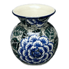 Polish Pottery CA 4" Tall Vase (Blue Dahlia) | A048-U1473 at PolishPotteryOutlet.com