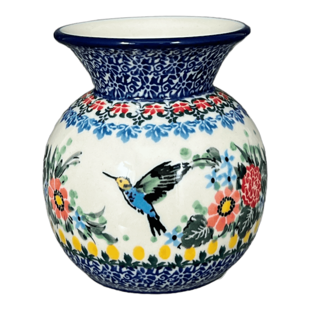 Vase, Round, 4" in "Hummingbird Bouquet" by Ceramika Artystyczna | A048-U3357