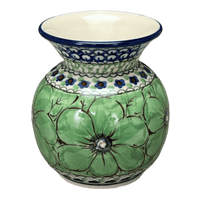 A picture of a Polish Pottery C.A. 4" Tall Vase (Green Goddess) | A048-U408A as shown at PolishPotteryOutlet.com/products/4-tall-vase-green-goddess-a048-u408a