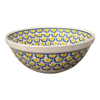 A picture of a Polish Pottery CA 9" Kitchen Bowl (Sunny Circle) | A056-0215 as shown at PolishPotteryOutlet.com/products/9-kitchen-bowl-sunny-circle-a056-0215
