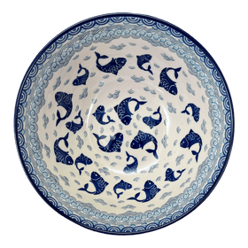 Polish Pottery C.A. 9" Kitchen Bowl (Koi Pond) | A056-2372X Additional Image at PolishPotteryOutlet.com