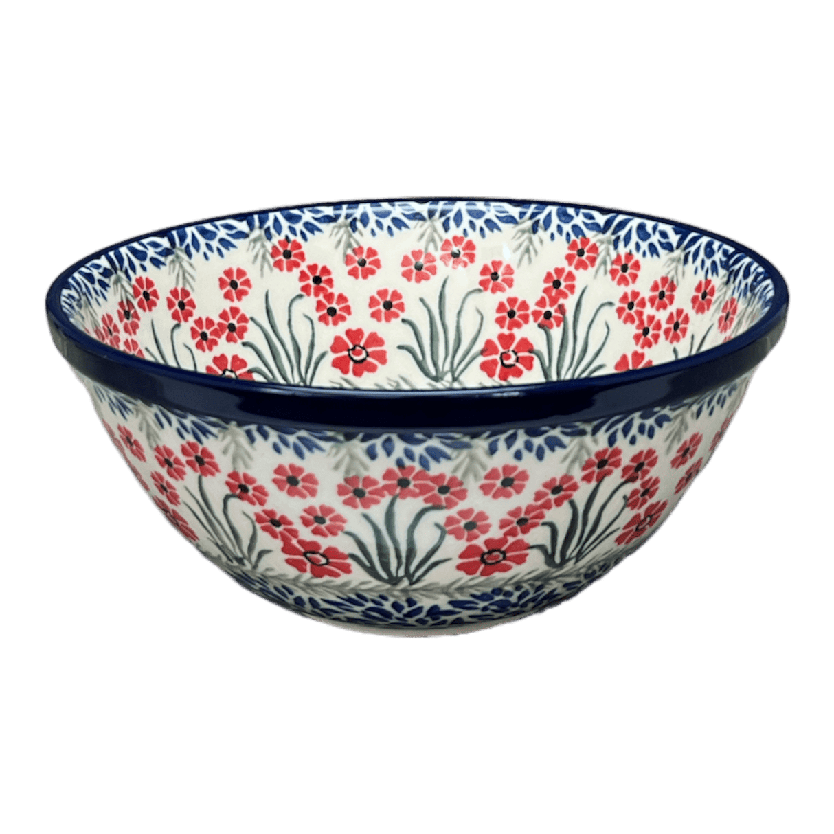 Bowl, Round, Kitchen, 7.75" in "Red Aster" by Ceramika Artystyczna | A057-1435X