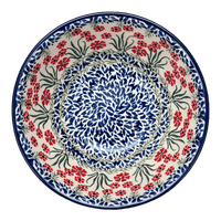 A picture of a Polish Pottery CA 7.75" Kitchen Bowl (Red Aster) | A057-1435X as shown at PolishPotteryOutlet.com/products/7-75-bowl-red-aster-a057-1435x