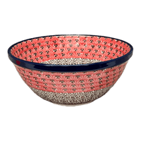 A picture of a Polish Pottery CA 7.75" Kitchen Bowl (Coral Fans) | A057-2199X as shown at PolishPotteryOutlet.com/products/7-75-bowl-coral-fans-a057-2199x