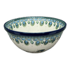 Polish Pottery CA 7.75" Kitchen Bowl (Peacock Plume) | A057-2218X at PolishPotteryOutlet.com