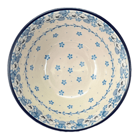 Polish Pottery CA 7.75" Kitchen Bowl (Pansy Blues) | A057-2346X Additional Image at PolishPotteryOutlet.com