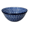 Polish Pottery CA 7.75" Kitchen Bowl (Wavy Blues) | A057-905X at PolishPotteryOutlet.com