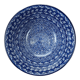 Polish Pottery CA 7.75" Kitchen Bowl (Wavy Blues) | A057-905X Additional Image at PolishPotteryOutlet.com