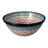 A picture of a Polish Pottery CA 7.75" Kitchen Bowl (Garden Trellis) | A057-U2123 as shown at PolishPotteryOutlet.com/products/7-75-kitchen-bowl-garden-trellis-a057-u2123