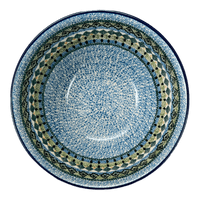 A picture of a Polish Pottery CA 7.75" Kitchen Bowl (Aztec Blues) | A057-U4428 as shown at PolishPotteryOutlet.com/products/7-75-kitchen-bowl-aztec-blues-a057-u4428
