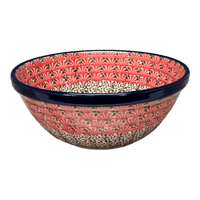 A picture of a Polish Pottery CA 6.75" Kitchen Bowl (Coral Fans) | A058-2199X as shown at PolishPotteryOutlet.com/products/6-75-bowl-coral-fans-a058-2199x