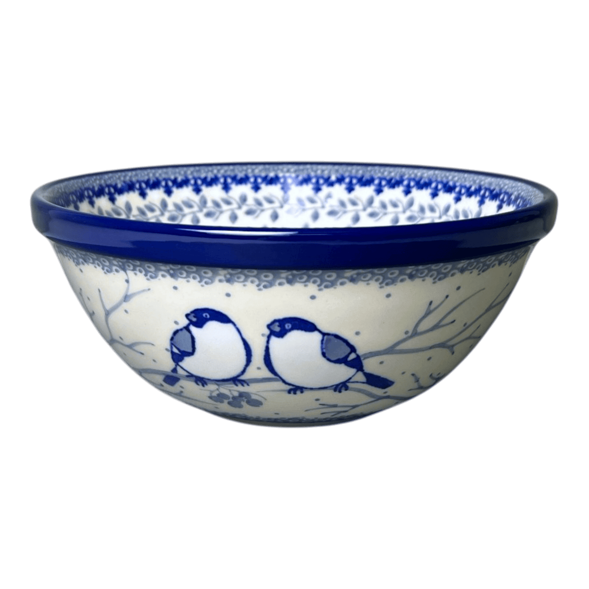 Bowl, Round, Kitchen, 6.75" in "Bullfinch on Blue" by Ceramika Artystyczna | A058-U4830