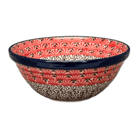 A picture of a Polish Pottery CA 5.5" Kitchen Bowl (Coral Fans) | A059-2199X as shown at PolishPotteryOutlet.com/products/5-5-kitchen-bowl-coral-fans-a059-2199x
