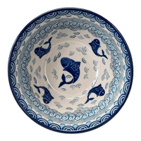 A picture of a Polish Pottery CA 5.5" Kitchen Bowl (Koi Pond) | A059-2372X as shown at PolishPotteryOutlet.com/products/5-5-kitchen-bowl-koi-pond-a059-2372x