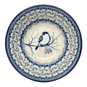 Polish Pottery CA 5.5" Kitchen Bowl (Bullfinch on Blue) | A059-U4830 Additional Image at PolishPotteryOutlet.com