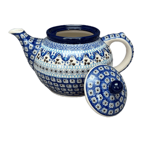 Polish Pottery CA 40 oz. Teapot (Blue Ribbon) | A060-1026X Additional Image at PolishPotteryOutlet.com