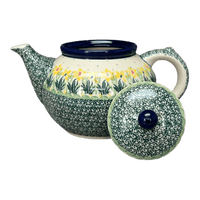 A picture of a Polish Pottery C.A. 40 oz. Teapot (Daffodils in Bloom) | A060-2122X as shown at PolishPotteryOutlet.com/products/40-oz-teapot-daffodils-in-bloom-a060-2122x