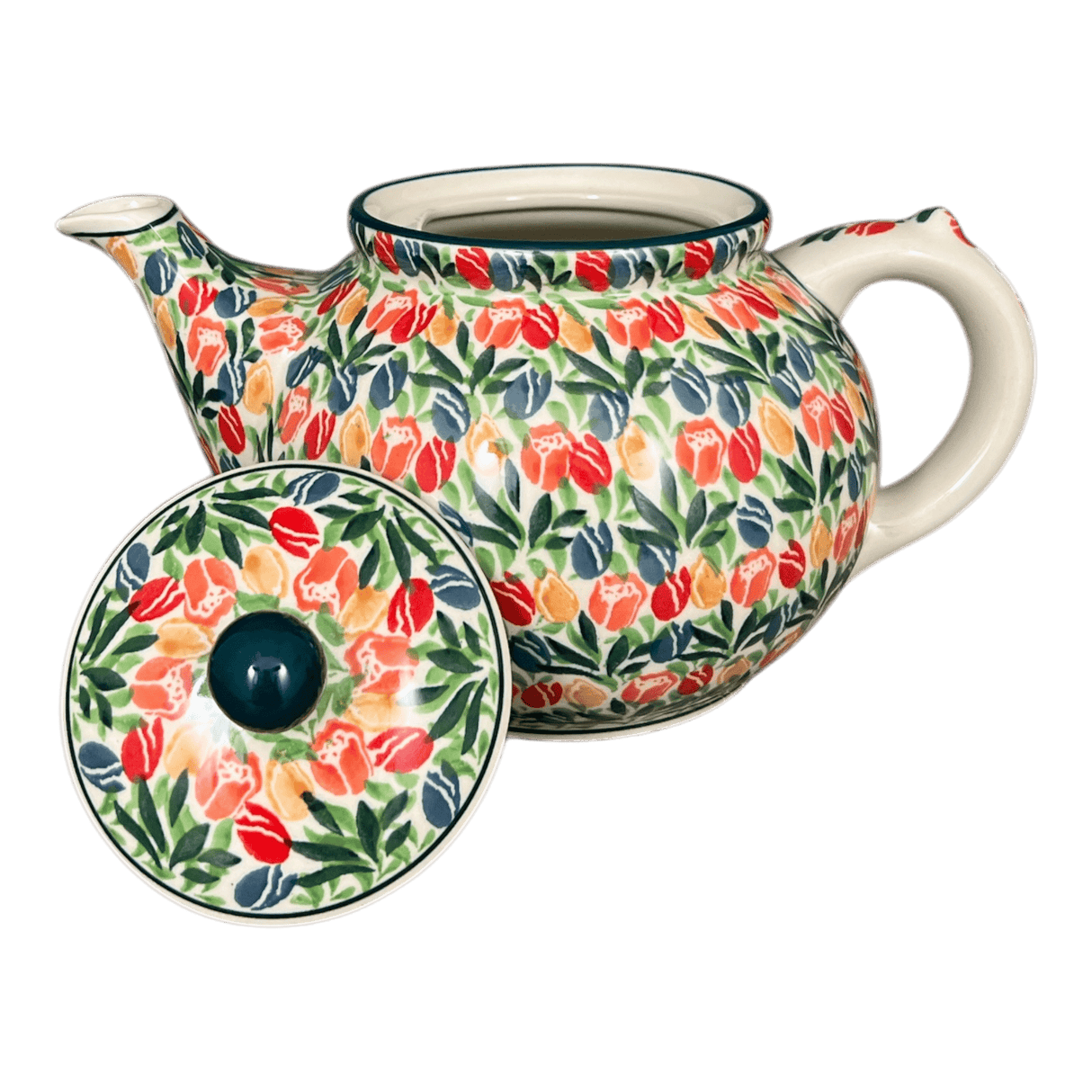 Teapot, 1.2 Liter in "Tulip Burst" by Ceramika Artystyczna | A060-U4226