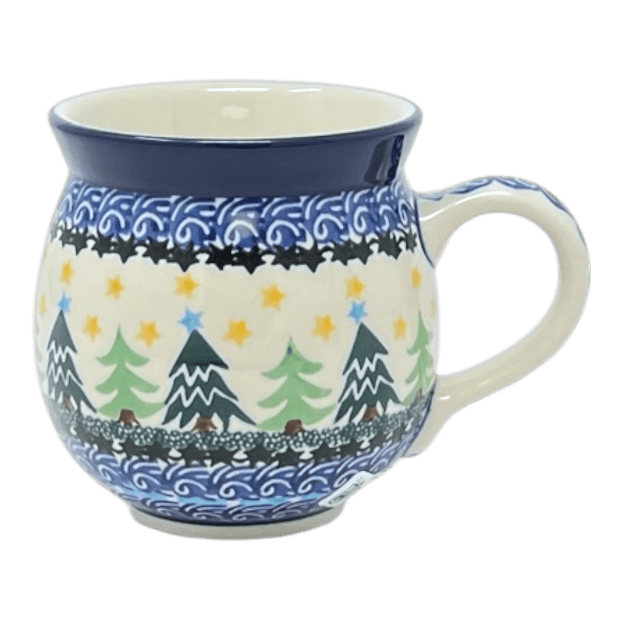 Mug, Belly Mug, 12 oz Medium in "Starlit Forest" by Ceramika Artystyczna | A070-1284X