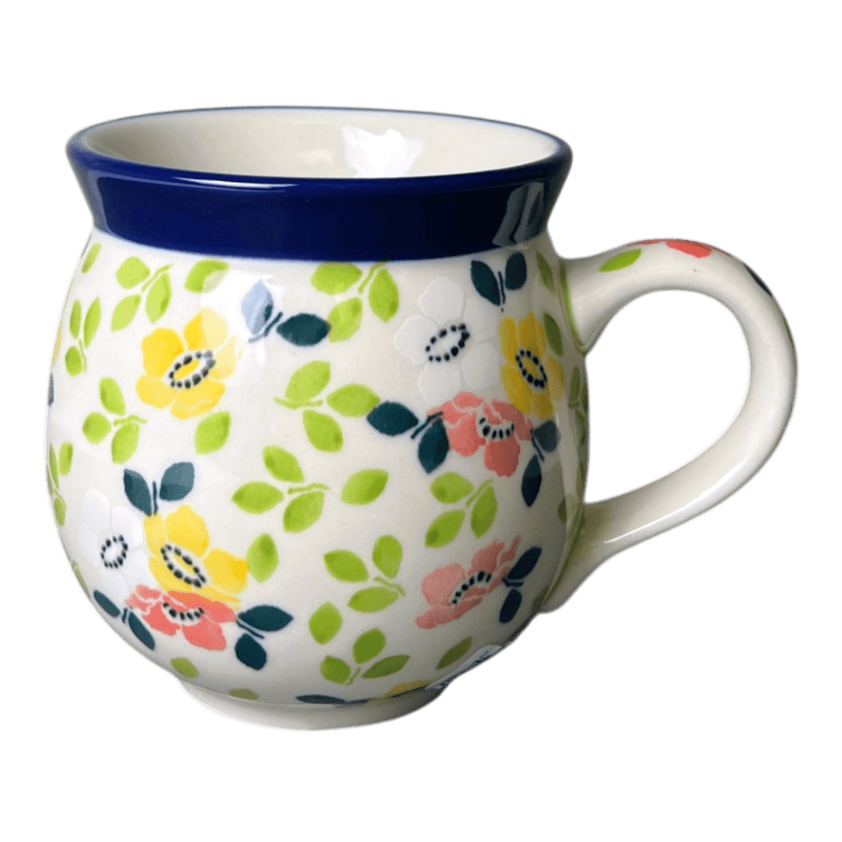 Mug, Belly Mug, 12 oz Medium in "Floral Trio" by Ceramika Artystyczna | A070-2376x