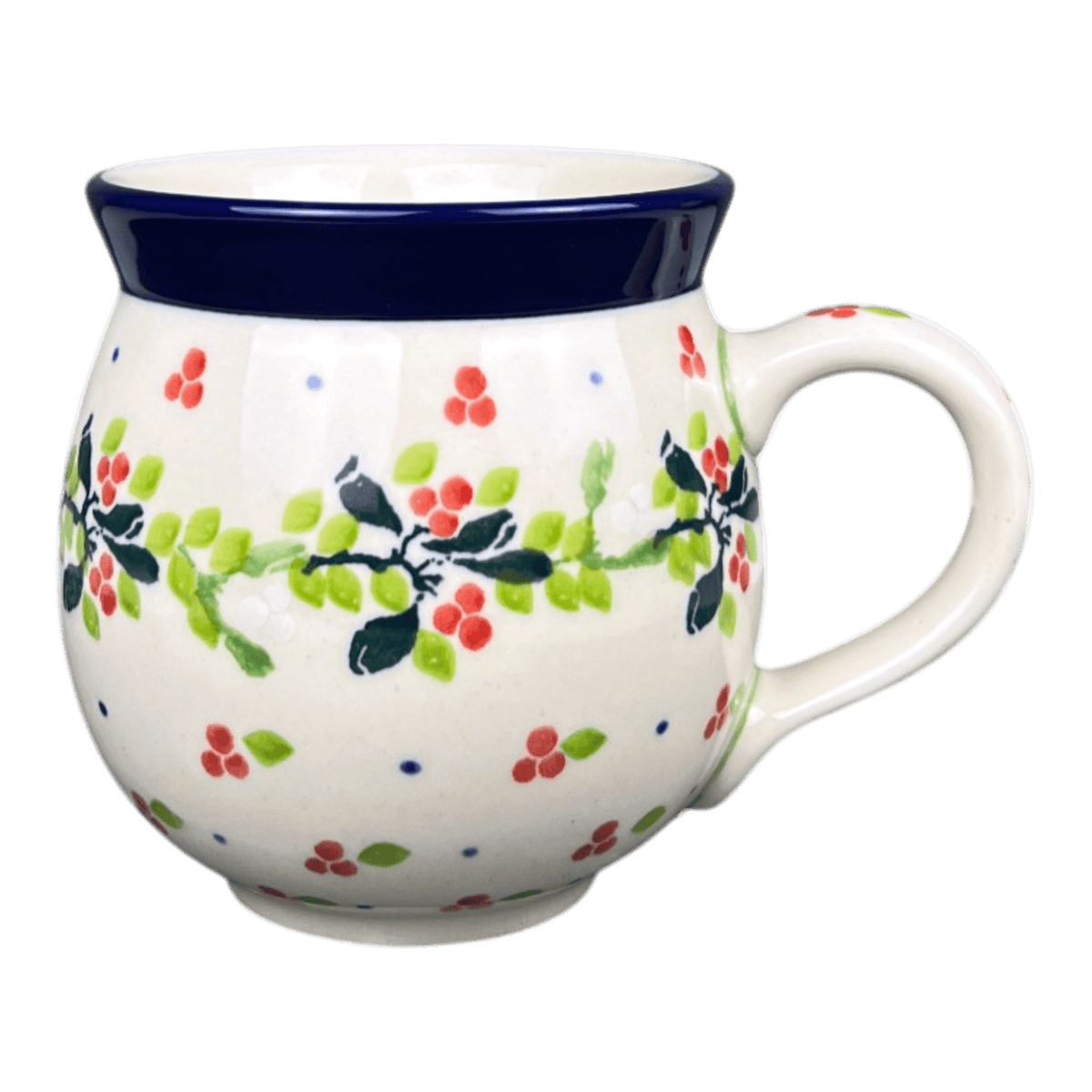 Mug, Belly Mug, 16 oz Large in "Starry Pinecone Wreath" by Ceramika Artystyczna | A073-3325X