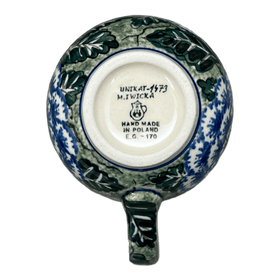 Polish Pottery CA 12 oz. Belly Mug (Blue Dahlia) | A070-U1473 Additional Image at PolishPotteryOutlet.com