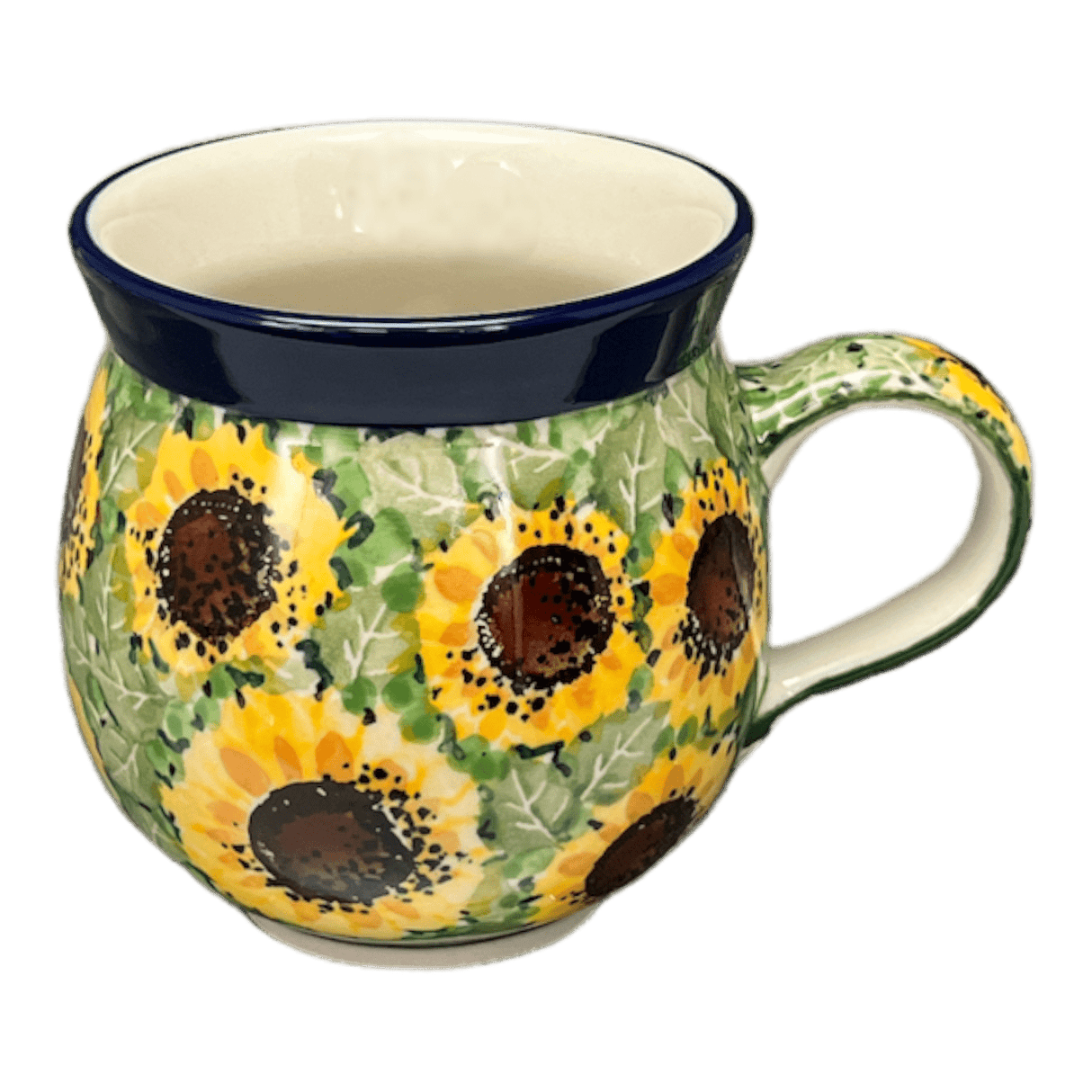 Mug, Belly Mug, 12 oz Medium in "Sunflower Field" by Ceramika Artystyczna | A070-U4737